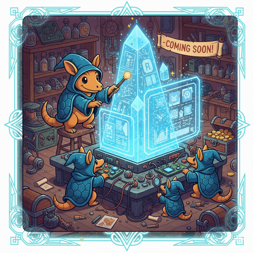 Armadillos building a store